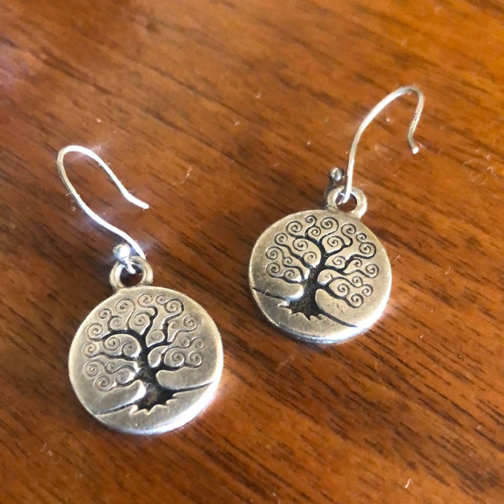 Sterling silver tree of life earrings